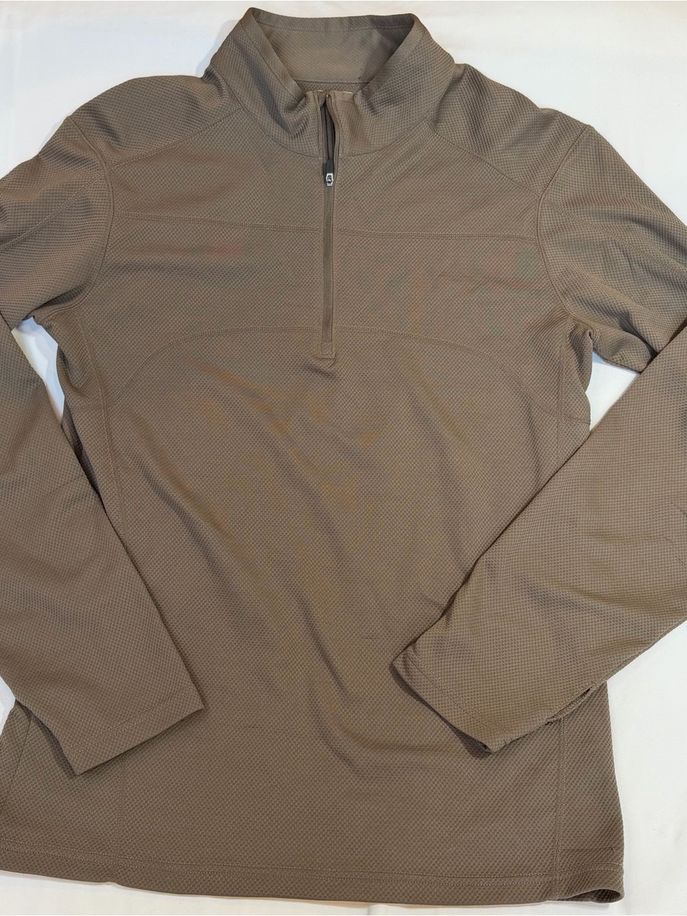 Alpine Designs Dri-Logic Mens L Brown 1/4 Zip Pullover Outdoor Hiking Shirt